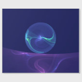 Luminous Blue Paars Dream Abstracte Fractal Art Cadeaupapier (Vlak)