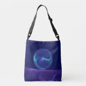 Luminous Blue Paars Dream Abstracte Fractal Art Crossbody Tas (Achterkant)