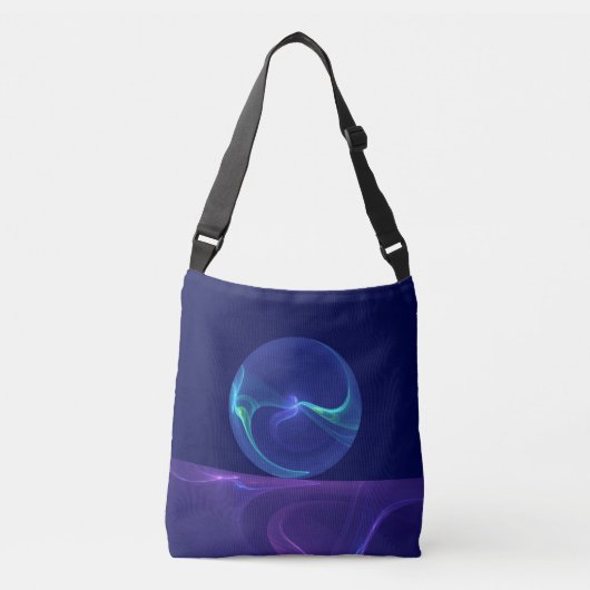 Luminous Blue Paars Dream Abstracte Fractal Art Crossbody Tas (Voorkant)