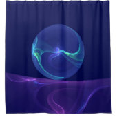 Luminous Blue Paars Dream Abstracte Fractal Art Douchegordijn (Voorkant)