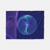 Luminous Blue Paars Dream Abstracte Fractal Art Fleece Deken (Voorkant (Horizontaal))