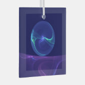 Luminous Blue Paars Dream Abstracte Fractal Art Glas Ornament (Voorkant Rechts)
