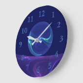 Luminous Blue Paars Dream Abstracte Fractal Art Grote Klok (Hoek)