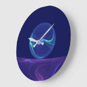 Luminous Blue Paars Dream Abstracte Fractal Art Grote Klok (Hoek)