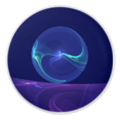Luminous Blue Paars Dream Abstracte Fractal Art Keramische Knop (Voorkant)