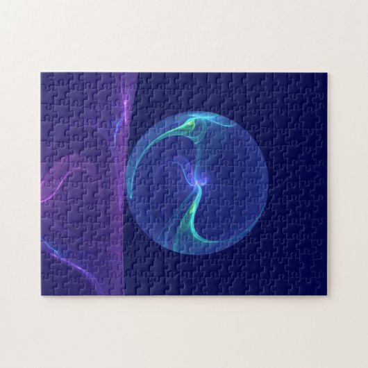 Luminous Blue Paars Dream Abstracte Fractal Art Legpuzzel (Horizontaal)