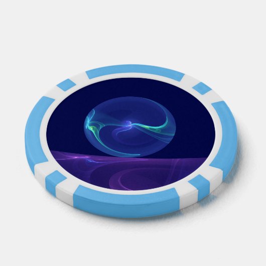 Luminous Blue Paars Dream Abstracte Fractal Art Poker Chips (Enkel)