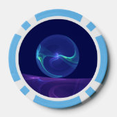 Luminous Blue Paars Dream Abstracte Fractal Art Poker Chips (Achterkant)