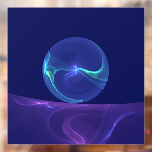 Luminous Blue Paars Dream Abstracte Fractal Art Raamsticker (Vel 2)