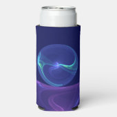 Luminous Blue Paars Dream Abstracte Fractal Art Seltzer Blikjeskoeler (Seltzer Achterkant)