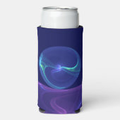 Luminous Blue Paars Dream Abstracte Fractal Art Seltzer Blikjeskoeler (Seltzer Voorkant)