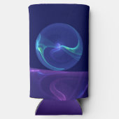 Luminous Blue Paars Dream Abstracte Fractal Art Seltzer Blikjeskoeler (Achterkant)