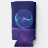 Luminous Blue Paars Dream Abstracte Fractal Art Seltzer Blikjeskoeler (Voorkant)