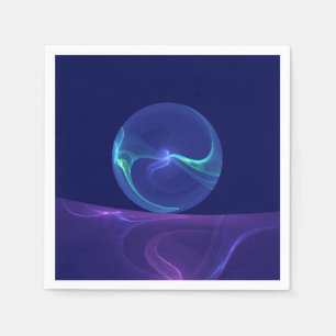 Luminous Blue Paars Dream Abstracte Fractal Art Servet