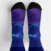 Luminous Blue Paars Dream Abstracte Fractal Art Sokken (Top)