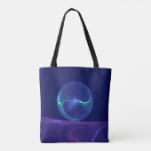 Luminous Blue Paars Dream Abstracte Fractal Art Tote Bag (Achterkant)