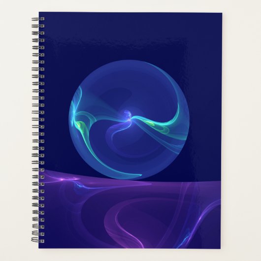 Luminous Blue Purple Dream Abstract Fractal Art Planner (Voorkant)