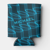 Luminous Blue Wave Pattern, gepersonaliseerd Blikjeskoeler (Voorkant)