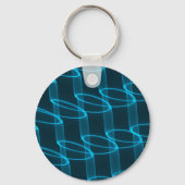 Luminous Blue Wave Pattern Sleutelhanger (Voorkant)