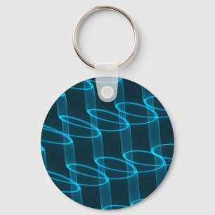 Luminous Blue Wave Pattern Sleutelhanger