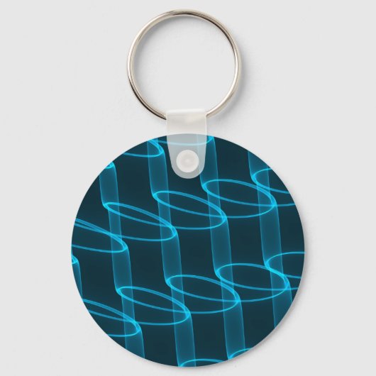 Luminous Blue Wave Pattern Sleutelhanger (Voorkant)
