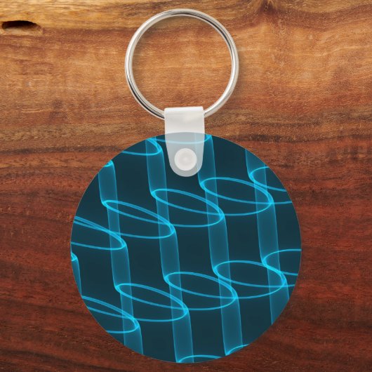 Luminous Blue Wave Pattern Sleutelhanger (Voorkant)