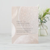 Luminous Blush Fawn Golden Shimmer Wedding Kaart (Staand voorkant)