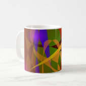 Luminous Brown Digital Abstracte Art Koffiemok (Voorkant links)