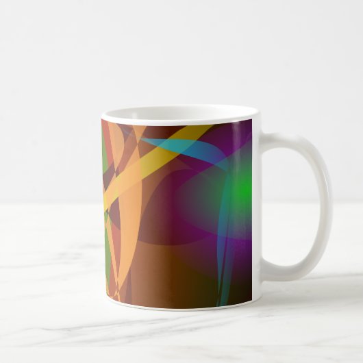 Luminous Brown Digital Abstracte Art Koffiemok (Rechts)