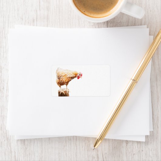 Luminous Chicken Art Shipping Label Sticker (Insitu)