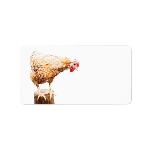 Luminous Chicken Art Shipping Label Sticker (Voorkant)