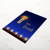 Luminous Diwali Lamp Folie Feestdagenkaart (Gedraaid)