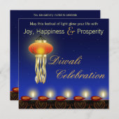 Luminous Diwali Lamp - Uitnodiging voor het festiv (Voorkant / Achterkant)