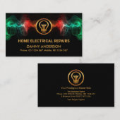Luminous Electric Lightning Gold Bulb Electrice Visitekaartje (Voorkant / Achterkant)
