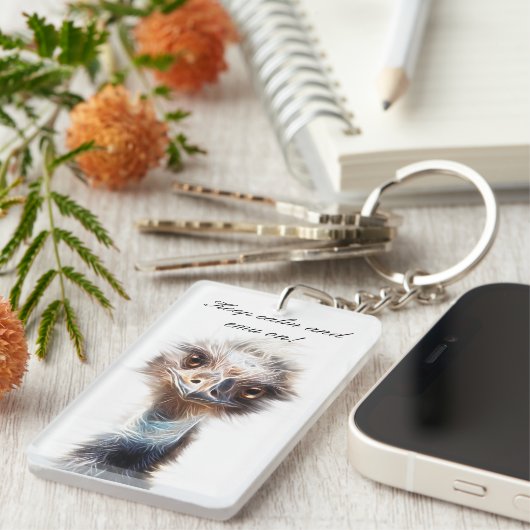 Luminous Emu art Chicken sleutelhanger (Voorkant Rechts)