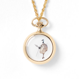 Luminous Emu Art Horloge