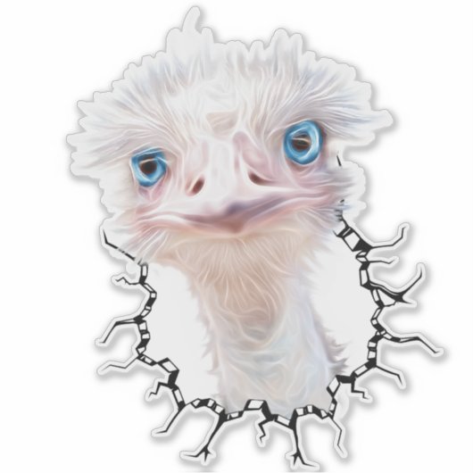 Luminous Emu Art Sticker (Voorkant)