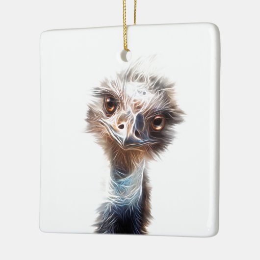 Luminous Emu Bird Art Keramisch Ornament (Links)