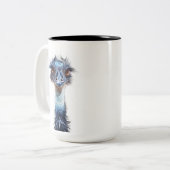 Luminous Emu Bird Art Tweekleurige Koffiemok (Voorkant links)