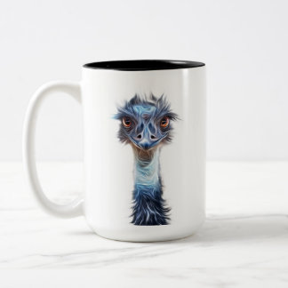 Luminous Emu Bird Art Tweekleurige Koffiemok