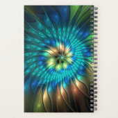 Luminous Fantasy Flower, Colorful Abstract Fractal Planner (Achterkant)