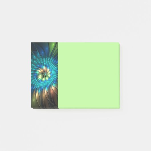 Luminous Fantasy Flower, Colorful Abstract Fractal Post-it® Notes (Voorkant)