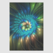 Luminous Fantasy Flower, Colorful Abstract Fractal Tissuepapier (Voorkant)