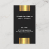 Luminous Faux Gold Foil Elegant Grey Dog Security Visitekaartje (Achterkant)