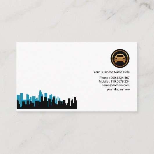 Luminous Floating TAXI Skyline Taxi Driver Visitekaartje (Achterkant)