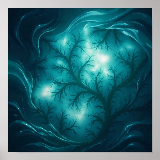 Luminous Flow Fractal Wallpaper and Art Print (Voorkant)