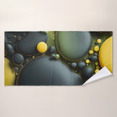 Luminous Fluid Dynamics: Yellow and Green Abstract Badhanddoek (Badhanddoek)