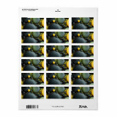 Luminous Fluid Dynamics: Yellow and Green Abstract Etiket (Full Sheet)
