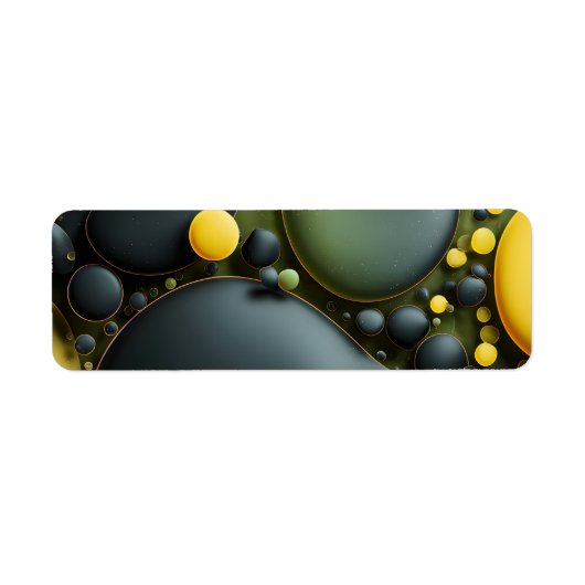 Luminous Fluid Dynamics: Yellow and Green Abstract Etiket (Voorkant)