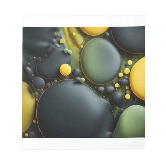 Luminous Fluid Dynamics: Yellow and Green Abstract Notitieblok (Voorkant)